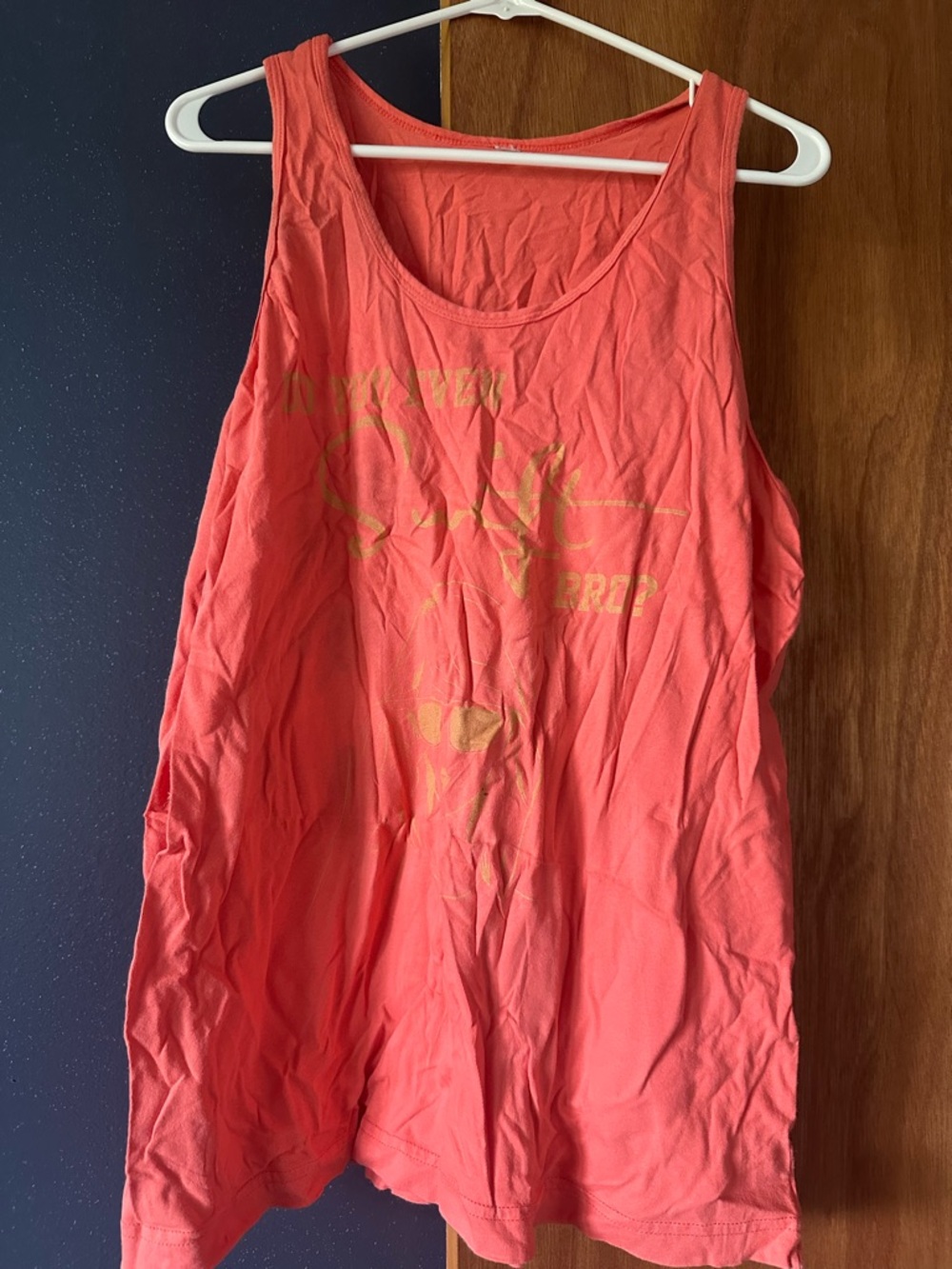 Coral Graphic Tank Top with Faded Yellow Print Swifty Shirt